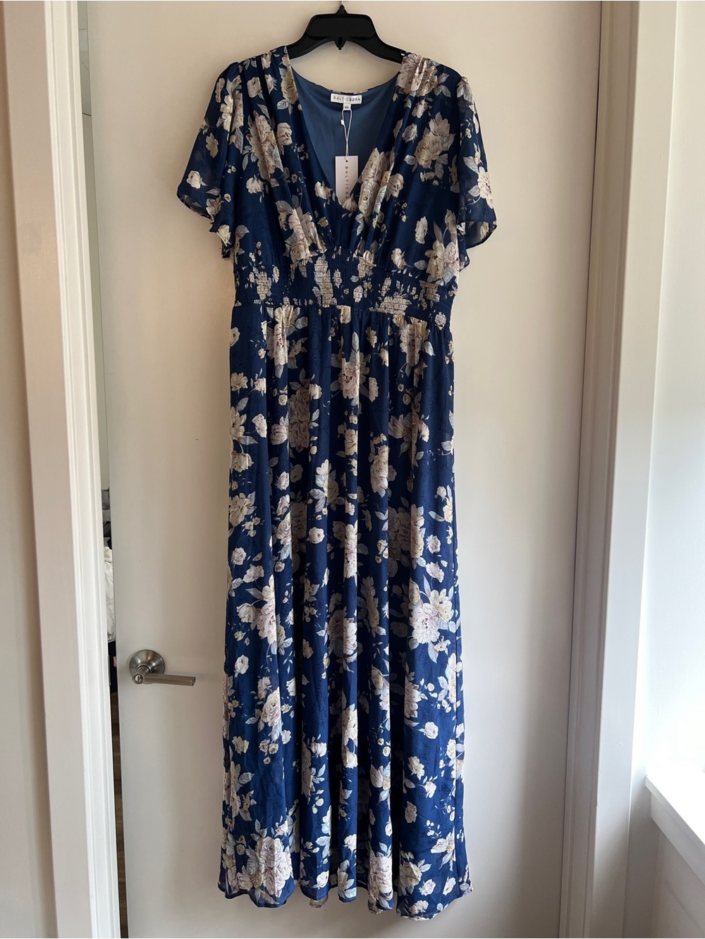 Baltic Born Navy Blue Floral Maxi Dress